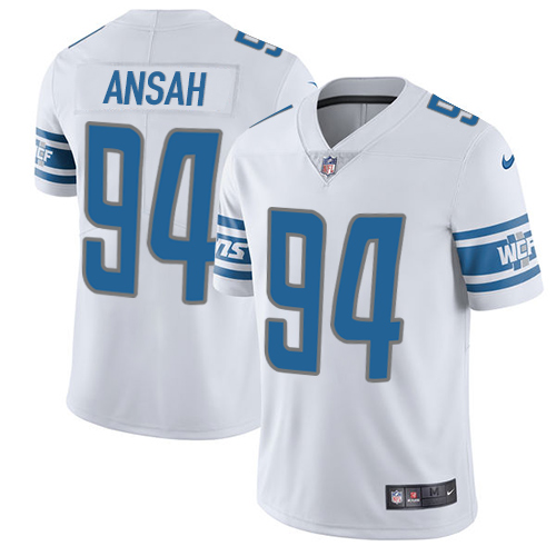 Nike Lions #94 Ziggy Ansah White Men's Stitched NFL Vapor Untouchable Limited Jersey